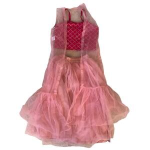 Lengha Suit Magenta and Pink 3 Piece Skirt, top Jacket Size 2-3 Years